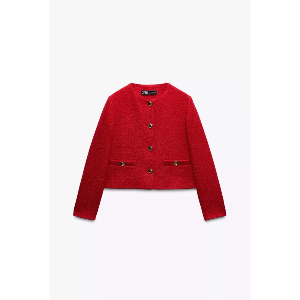 Zara Blazer Red with Golden Button